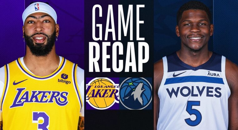 timberwolves vs lakers match player stats